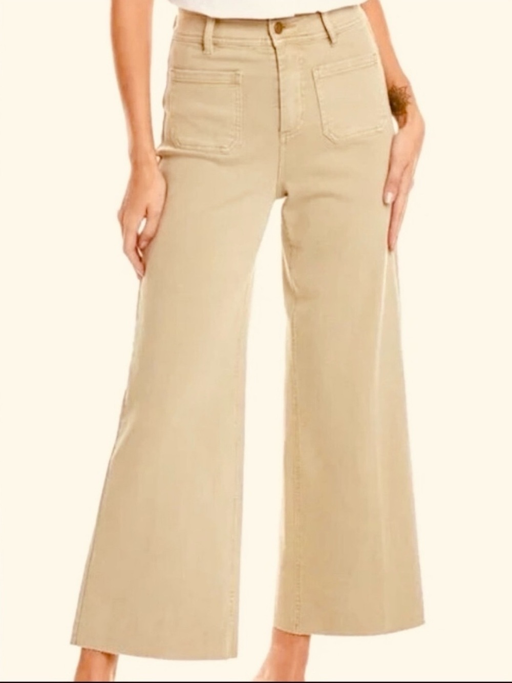 Oat New York High Rise Wide Leg Jean in Oat Milk